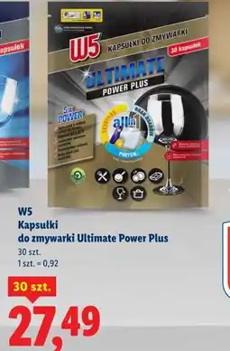 Lidl W5 Kapsułki do zmywarki Ultimate Power Plus oferta