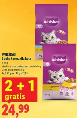Lidl WHISKAS Sucha karma dla kota sterile, z kurczakiem lub z wołowiną oferta