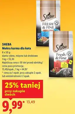 Lidl SHEBA Mokra karma dla kota dania rybne, mięsne lub drobiowe oferta