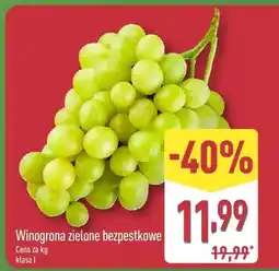 ALDI Winogrona zielone bezpestkowe oferta