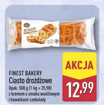 Ciasto drożdżowe z kremem o smaku waniliowym i kawałkami czekolady