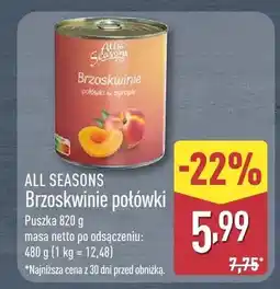ALDI Brzoskwinie połówki oferta
