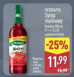 ALDI Syrop malinowy suplement diety oferta