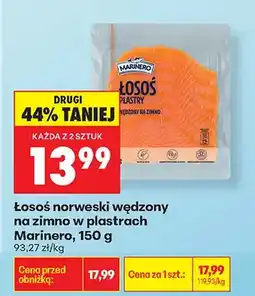 Biedronka Łosoś norweski wędzony na zimno w plastrach oferta