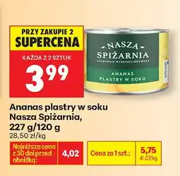 Biedronka Ananas plastry w soku oferta