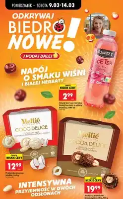 Biedronka Ice Tea napój o smaku białej herbaty z wiśnią oferta