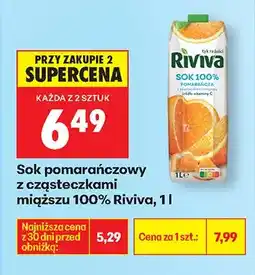 Biedronka Sok pomarańczowy z cząsteczkami miąższu 100% oferta