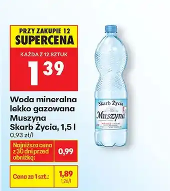 Biedronka Woda mineralna lekko gazowana Muszyna oferta
