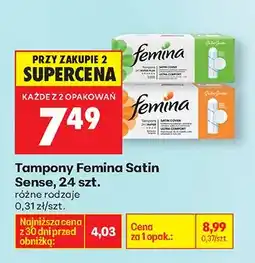 Biedronka Tampony Satin Sense różne rodzaje oferta