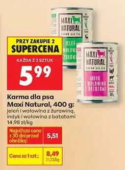 Biedronka Karma dla psa jeleń i wołowina z żurawiną oferta