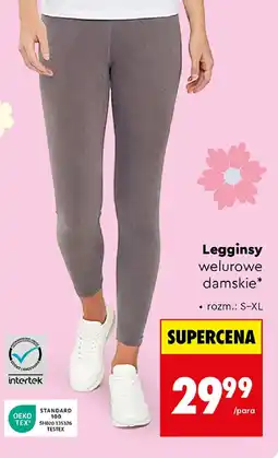 Biedronka Legginsy welurowe damskie oferta