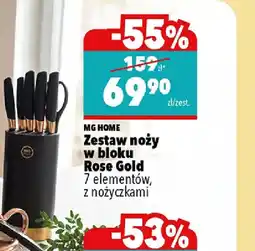 Biedronka MG HOME Zestaw noży w bloku Rose Gold oferta