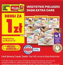 Biedronka Wszystkie pieluszki Dada Extra Care oferta