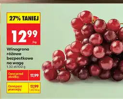 Biedronka Winogrono różowe bezpestkowe na wagę oferta