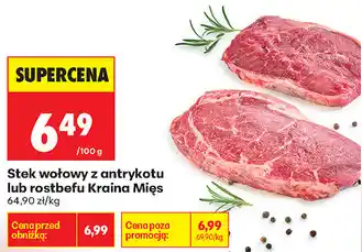 Biedronka Stek wołowy z antrykotu lub rostbefu Kraina Mięs oferta