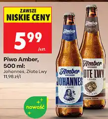 Biedronka Piwo Amber, 500 ml: Johannes, Złote Lwy oferta