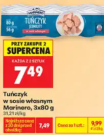 Biedronka Tuńczyk w sosie własnym Marinero oferta