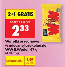 Biedronka Wafelki orzechowe w mlecznej czekoladzie WW E.Wedel oferta