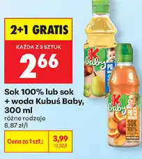 Biedronka Sok 100% lub sok + woda Kubuś Baby, 300 ml oferta