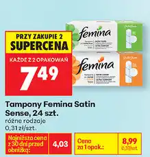 Biedronka Tampony Femina Satin Sense, 24 szt oferta