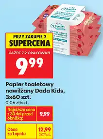 Biedronka Papier toaletowy nawilżany Dada Kids, 3x60 szt oferta