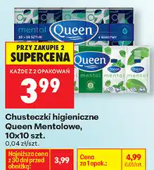 Biedronka Chusteczki higieniczne Queen Mentolowe, 10x10 szt oferta
