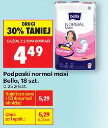 Biedronka Podpaski normal maxi Bella, 18 szt oferta