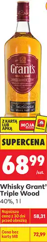 Biedronka Whisky Grant's Triple Wood oferta