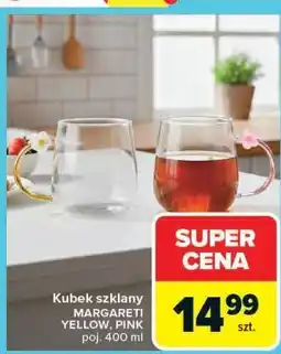 Carrefour Market Kubek szklany MARGARETI YELLOW, PINK poj oferta