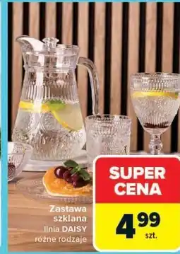 Carrefour Market Zastawa szklana linia DAISY różne rodzaje oferta