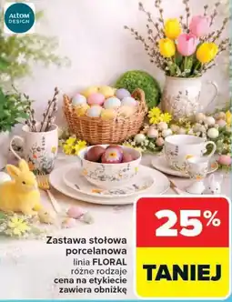 Carrefour Market Zastawa stołowa porcelanowa linia FLORAL oferta