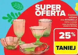 Carrefour Market Zastawa szklana linia ROSABELLA różne rodzaje oferta