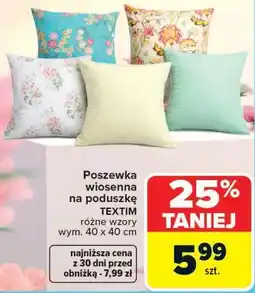 Carrefour Market Poszewka wiosenna na poduszkę TEXTIM oferta