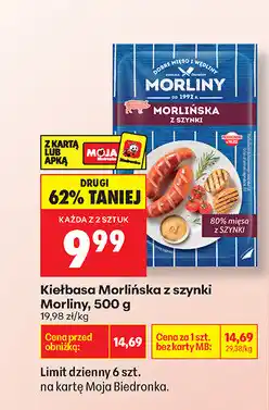 Biedronka Kiełbasa Morlińska z szybki Morliny oferta