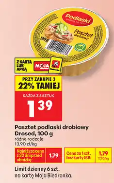 Biedronka Pasztet podlaski drobiowy oferta