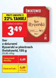 Biedronka Ser z dziurami Rycerski w plastrach Światowid oferta
