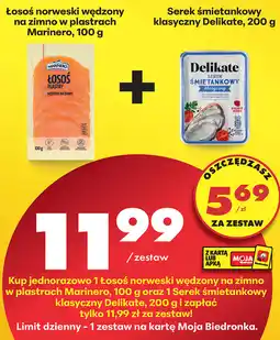 Biedronka Łosoś norweski wędzony i serek śmietankowy oferta