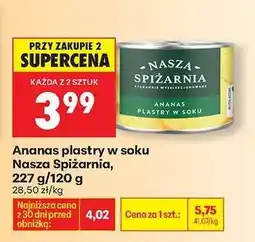 Biedronka Ananas plastry w soku Nasza Spiżarnia oferta