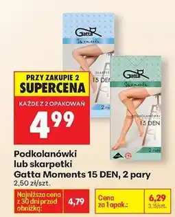 Biedronka Podkolanówki lub skarpetki Gatta Moments 15 DEN, 2 pary oferta