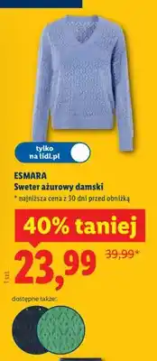 Lidl Sweter ażurowy damski oferta