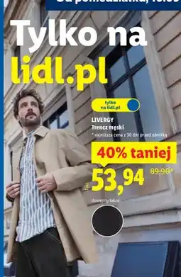 Lidl Trencz męski oferta