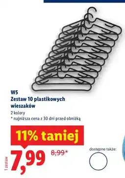 Lidl Zestaw 10 plastikowych wieszaków oferta