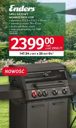 Selgros Grill gazowy Enders Monroe ProX 4 SIR oferta