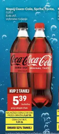 Delikatesy Centrum Napój Coca-Cola, Sprite, Fanta 0,85 l wybrane rodzaje oferta