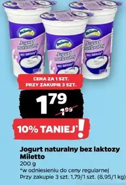 Netto Jogurt naturalny bez laktozy Miletto oferta