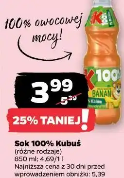 Netto Sok 100% Kubuś (różne rodzaje) oferta