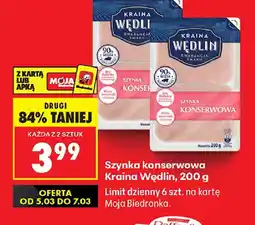 Biedronka Kraina Wędlin Szynka konserwowa oferta
