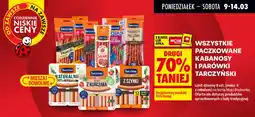 Biedronka Paczkowane kabanosy i parówki tarczyński oferta