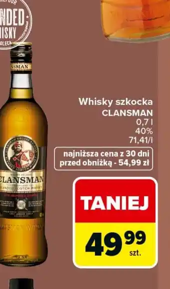 Carrefour Market Whisky szkocka CLANSMAN oferta