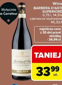 Carrefour Market Wino BARBERA D'ASTI SUPERIORE 0,75 l, 14,5% czerwone wytrawne oferta